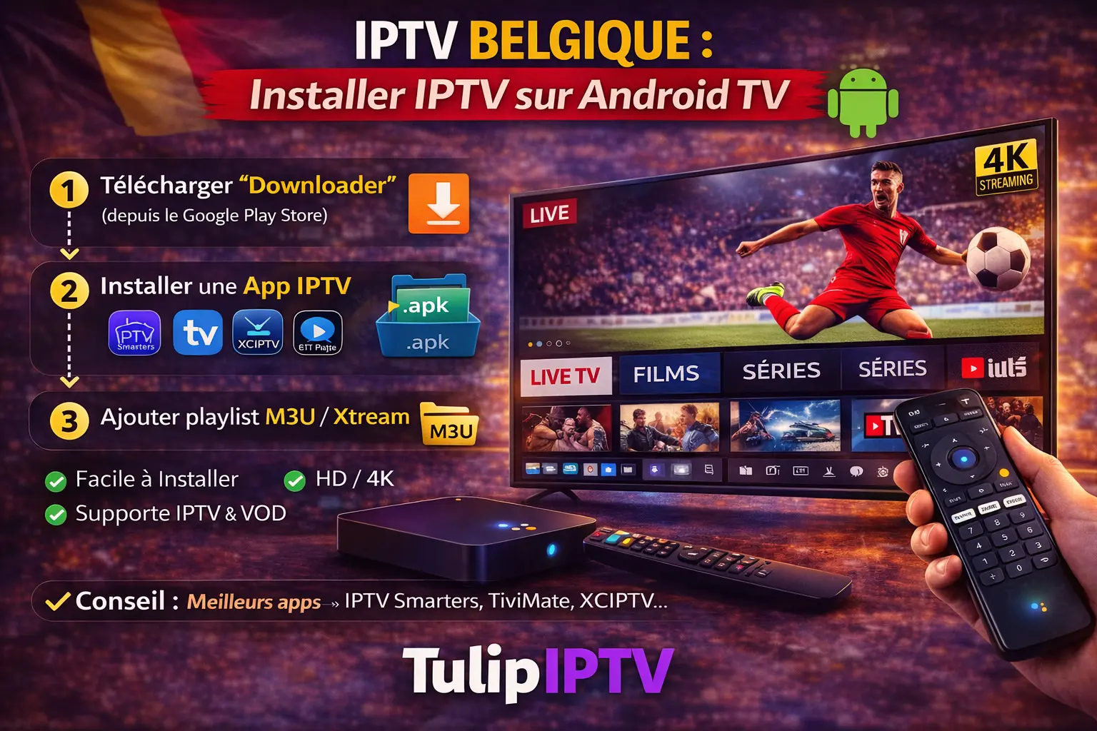 IPTV Belgique : Installer IPTV sur Android TV