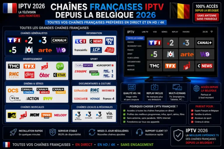 Chaînes Françaises IPTV depuis la Belgique 2026